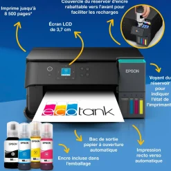 Solution d’impression A4 Wi-Fi EcoTank ET-2950 équipée de réservoirs d’encre, avec jusqu’à 3 ans d’encre inclus