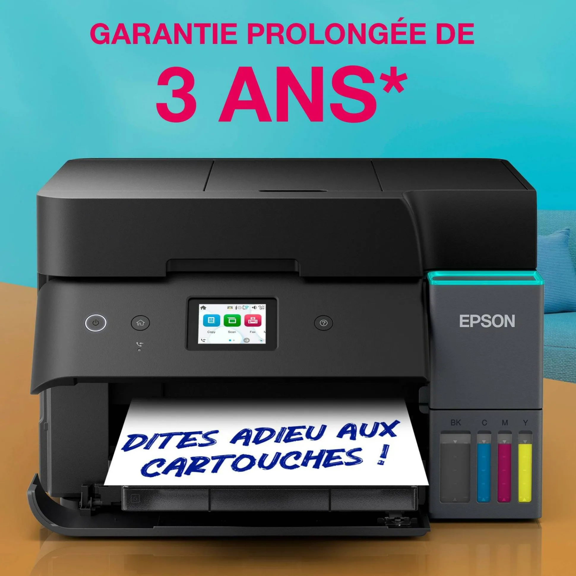 Solution d’impression A4 Wi-Fi EcoTank ET-4955 équipée de réservoirs d’encre, avec jusqu’à 3 ans d’encre inclus