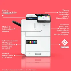 Solution d’impression couleur A4 WorkForce Enterprise AM-C550z avec module de finition interne