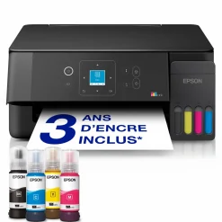 Solution d’impression multifonction A4 Wi-Fi et AirPrint EcoTank L3360 équipée de réservoirs d’encre, écran LCD et jusqu’à 3 ans d’encre inclus