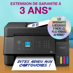 Solution d’impression multifonction A4 Wi-Fi et AirPrint EcoTank L5390 équipée de réservoirs d’encre, d’un écran LCD et d’un chargeur automatique de documents, avec jusqu’à 3 ans d’encre inclus