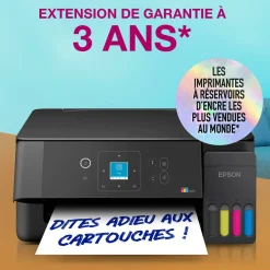 Solution d’impression multifonction A4 Wi-Fi et AirPrint EcoTank ET-2927 équipée de réservoirs d’encre, écran LCD et jusqu’à 3 ans d’encre inclus