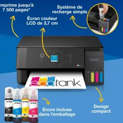 Solution d’impression multifonction A4 Wi-Fi et AirPrint EcoTank ET-2927 équipée de réservoirs d’encre, écran LCD et jusqu’à 3 ans d’encre inclus