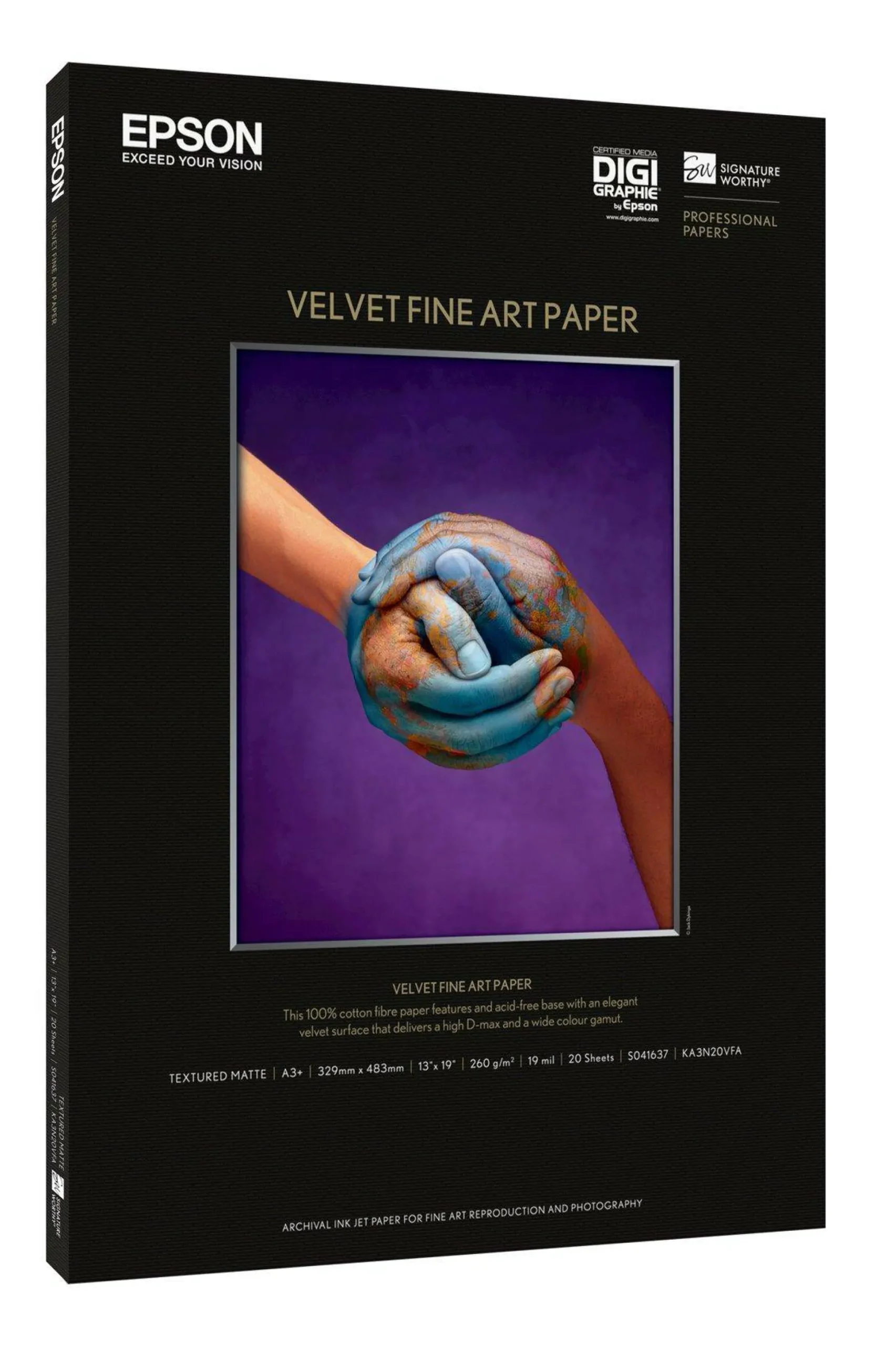 Velvet Fine Art Paper, DIN A2, 260g/m2, 25 Sheets